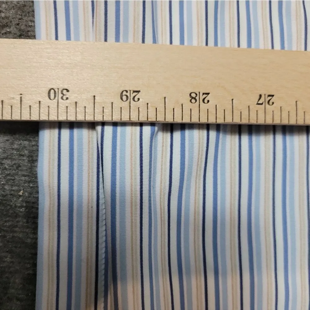 Peter Millar Casely Polo Shirt Mens Sz XL Blue Stripe Short Sleeve Crown Crafted